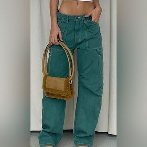 Lioness Miami Vice Green Wide Leg Cargo Pants Utility Streetwear Small